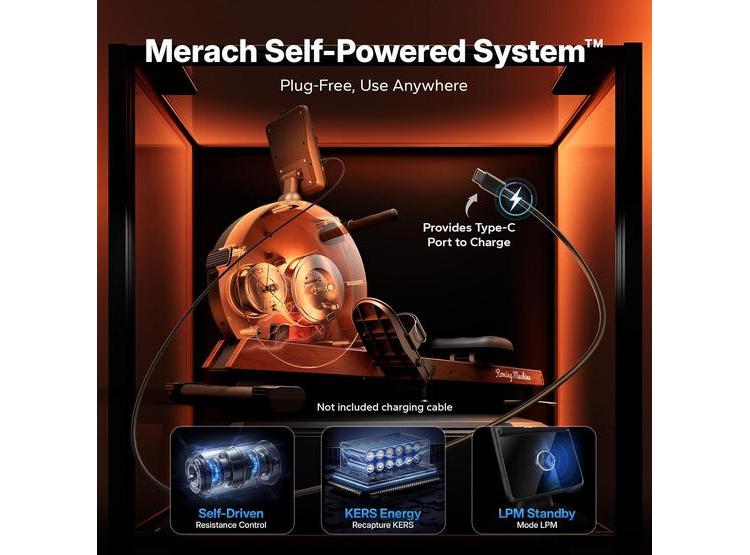 MÁQUINA DE REMO MERACH MAGNÉTICA E INTELIGENTE CON AUTOGENERACIÓN Y DOBLE RESISTENCIA - 2
