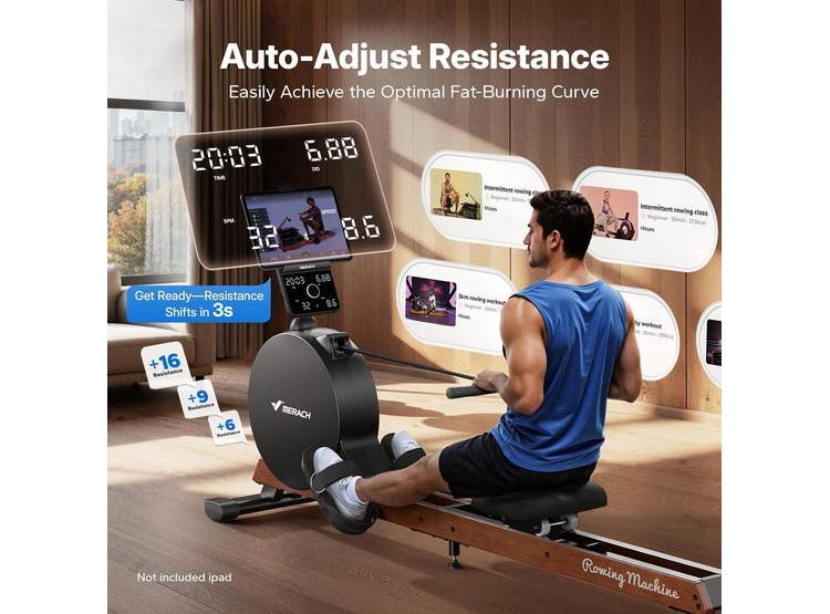 MÁQUINA DE REMO MERACH MAGNÉTICA E INTELIGENTE CON AUTOGENERACIÓN Y DOBLE RESISTENCIA - 3