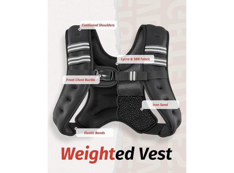 ZELUS CHALECO DE PESO CON RAYAS REFLECTANTES, CÓMODO PARA ENTRENAMIENTO DE FUERZA Y CORRER - 3