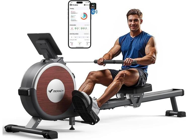 MERACH Q1S MÁQUINA DE REMO DE INTERIOR CON RESISTENCIA MAGNÉTICA, ASIENTO CÓMODO Y SOPORTE PARA APLICACIONES - 1