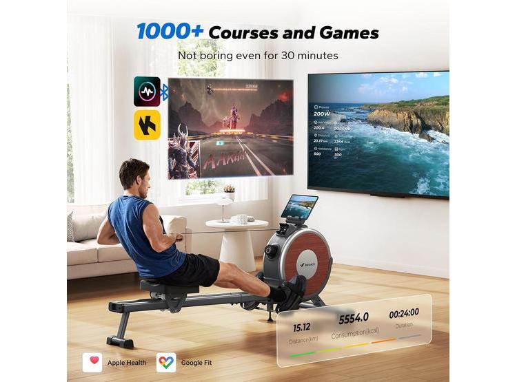 MERACH Q1S MÁQUINA DE REMO DE INTERIOR CON RESISTENCIA MAGNÉTICA, ASIENTO CÓMODO Y SOPORTE PARA APLICACIONES - 3
