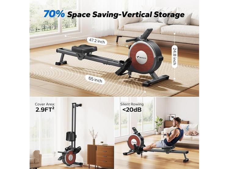 MERACH Q1S MÁQUINA DE REMO DE INTERIOR CON RESISTENCIA MAGNÉTICA, ASIENTO CÓMODO Y SOPORTE PARA APLICACIONES - 7
