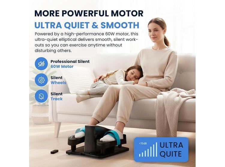 MÁQUINA ELÍPTICA SILENCIOSA BAJO ESCRITORIO CON CONTROL REMOTO PARA ADULTOS Y MAYORES, 12 VELOCIDADES - 5