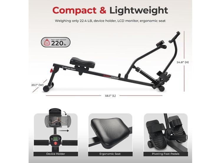 REMADOR COMPACTO SUNNY CON 12 NIVELES DE RESISTENCIA, IDEAL PARA EJERCICIOS DE CUERPO COMPLETO Y AHORRO DE ESPACIO - 4