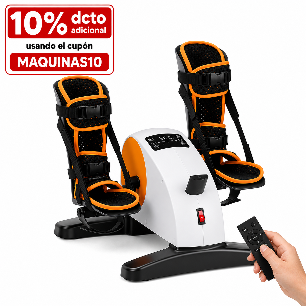 BICICLETA DE PEDAL ELÉCTRICA PARA TERAPIA FÍSICA, 12 VELOCIDADES, CONTROL REMOTO, PORTÁTIL Y SILENCIOSA - 1