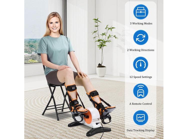 BICICLETA DE PEDAL ELÉCTRICA PARA TERAPIA FÍSICA, 12 VELOCIDADES, CONTROL REMOTO, PORTÁTIL Y SILENCIOSA - 6