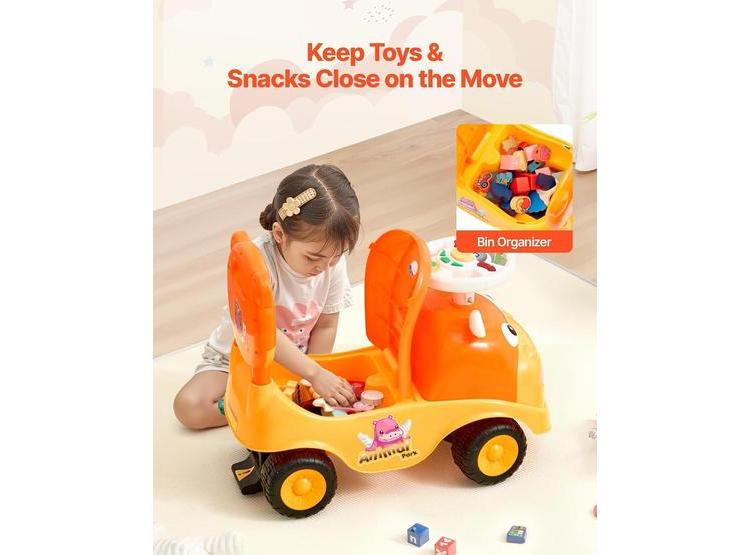 AUTO DE EMPUJE PARA NIÑOS, MEJORA EQUILIBRIO CON BOCINA Y MÚSICA, INCLUYE ALMACENAMIENTO BAJO EL ASIENTO - 5