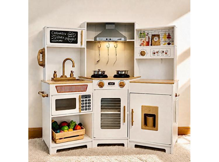 JUEGO DE COCINA INFANTIL CON LUCES Y SONIDOS REALES, ESTUFA, HORNO, MÁQUINA DE HIELO Y CAMPANA EXTRACTORA - 1