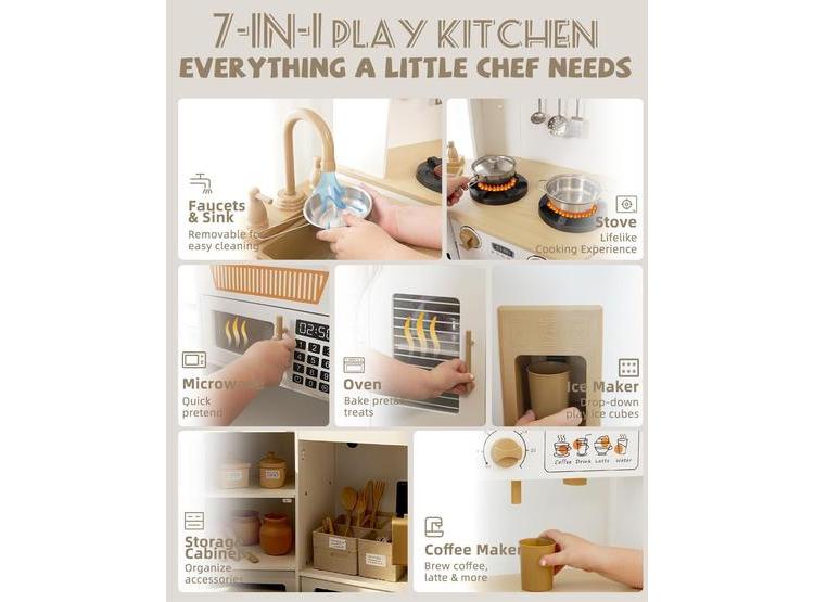 JUEGO DE COCINA INFANTIL CON LUCES Y SONIDOS REALES, ESTUFA, HORNO, MÁQUINA DE HIELO Y CAMPANA EXTRACTORA - 2