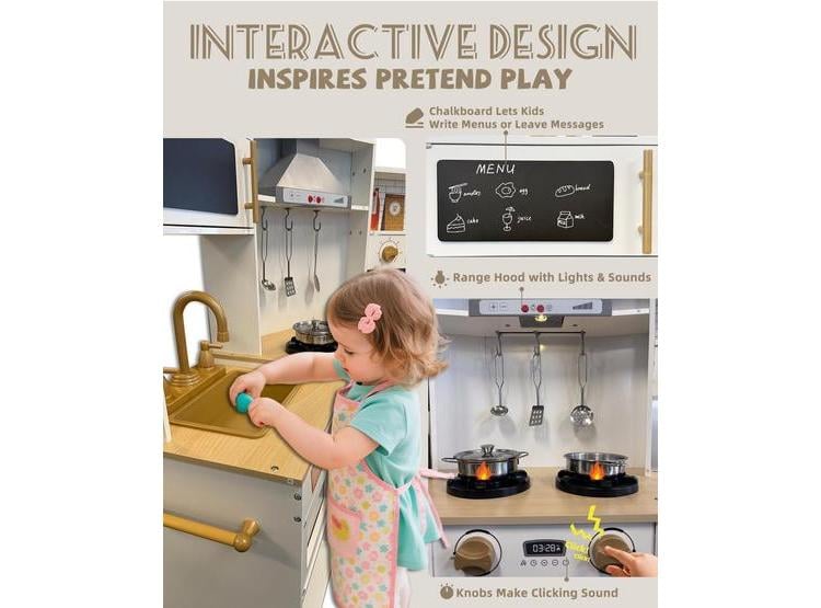 JUEGO DE COCINA INFANTIL CON LUCES Y SONIDOS REALES, ESTUFA, HORNO, MÁQUINA DE HIELO Y CAMPANA EXTRACTORA - 3