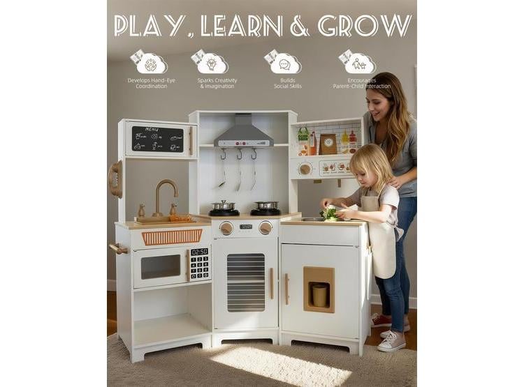 JUEGO DE COCINA INFANTIL CON LUCES Y SONIDOS REALES, ESTUFA, HORNO, MÁQUINA DE HIELO Y CAMPANA EXTRACTORA - 4