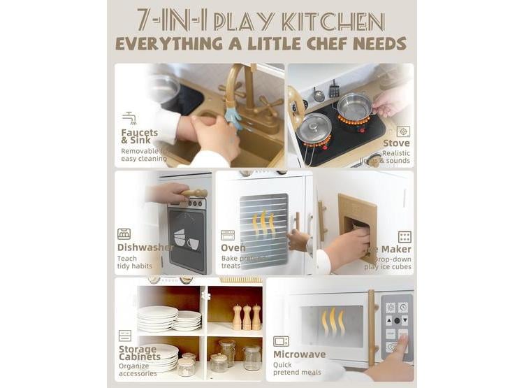 SET DE COCINA DE JUGUETE PARA NIÑOS CON LUCES, SONIDOS, ESTUFA, HORNO, LAVAVAJILLAS Y MÁS - 2