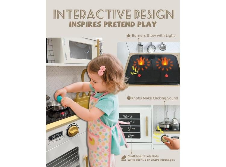 SET DE COCINA DE JUGUETE PARA NIÑOS CON LUCES, SONIDOS, ESTUFA, HORNO, LAVAVAJILLAS Y MÁS - 3