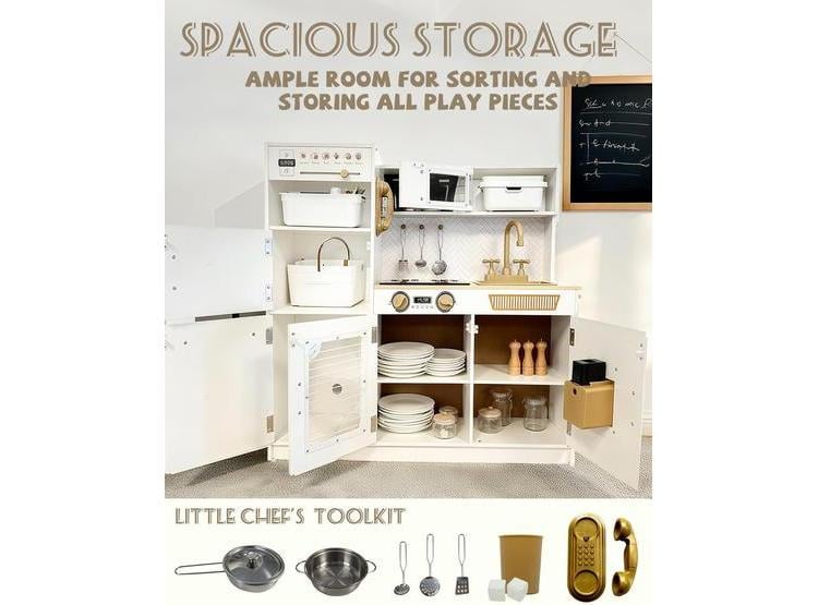 SET DE COCINA DE JUGUETE PARA NIÑOS CON LUCES, SONIDOS, ESTUFA, HORNO, LAVAVAJILLAS Y MÁS - 5