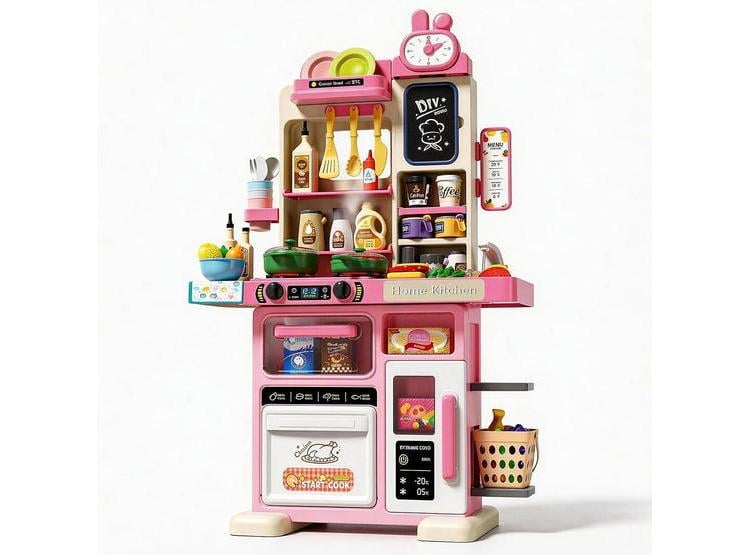 JUEGO DE COCINA INFANTIL CON SONIDOS, LUCES Y VAPOR, INCLUYE ESTUFA, FREGADERO Y 70 ACCESORIOS DIVERSOS - 1