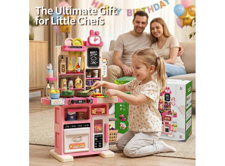 JUEGO DE COCINA INFANTIL CON SONIDOS, LUCES Y VAPOR, INCLUYE ESTUFA, FREGADERO Y 70 ACCESORIOS DIVERSOS - 7