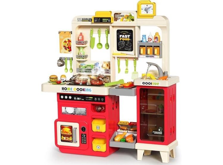 PUPU PIG JUEGO DE COCINA INFANTIL CON LUCES, SONIDOS, ESTUFA, PARRILLA, FREGADERO Y MÁS DE 80 ACCESORIOS - 1