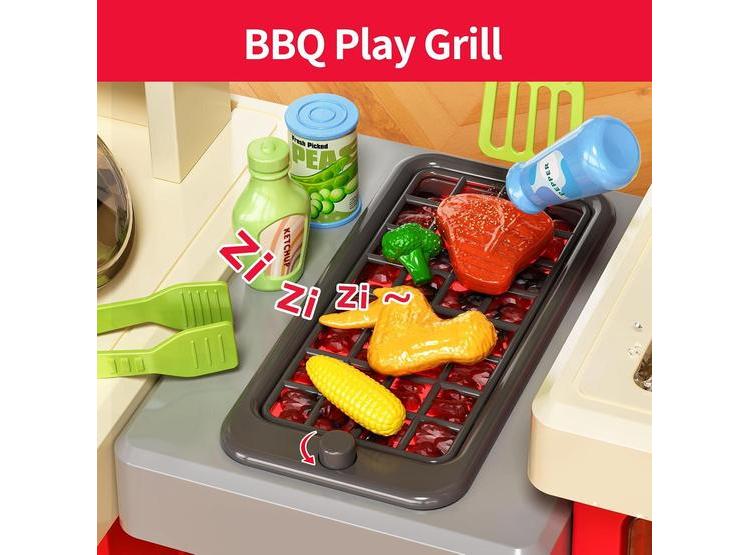 PUPU PIG JUEGO DE COCINA INFANTIL CON LUCES, SONIDOS, ESTUFA, PARRILLA, FREGADERO Y MÁS DE 80 ACCESORIOS - 2