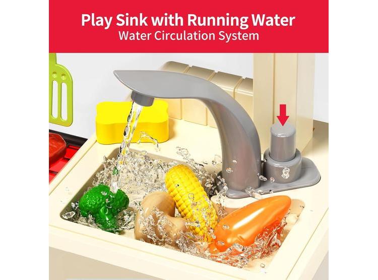 PUPU PIG JUEGO DE COCINA INFANTIL CON LUCES, SONIDOS, ESTUFA, PARRILLA, FREGADERO Y MÁS DE 80 ACCESORIOS - 3