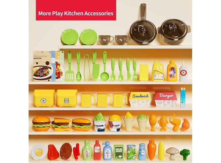 PUPU PIG JUEGO DE COCINA INFANTIL CON LUCES, SONIDOS, ESTUFA, PARRILLA, FREGADERO Y MÁS DE 80 ACCESORIOS - 5