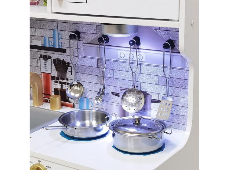 COCINA DE MADERA CON LUCES, HORNO Y MICROONDAS PARA NIÑOS, CON ACCESORIOS PARA JUEGO Y DESARROLLO DE HABILIDADES - 3