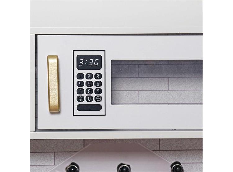 COCINA DE MADERA CON LUCES, HORNO Y MICROONDAS PARA NIÑOS, CON ACCESORIOS PARA JUEGO Y DESARROLLO DE HABILIDADES - 6
