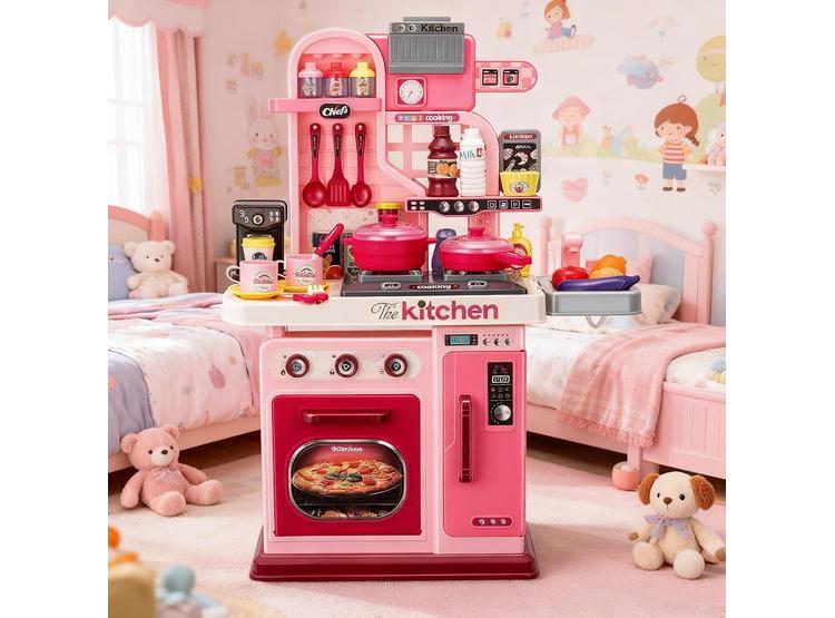 JUEGO DE COCINA INFANTIL 53 PIEZAS CON LUCES Y SONIDOS, INCLUYE ESTUFA, FREGADERO, HORNO. PARA NIÑOS 3+ AÑOS - 4