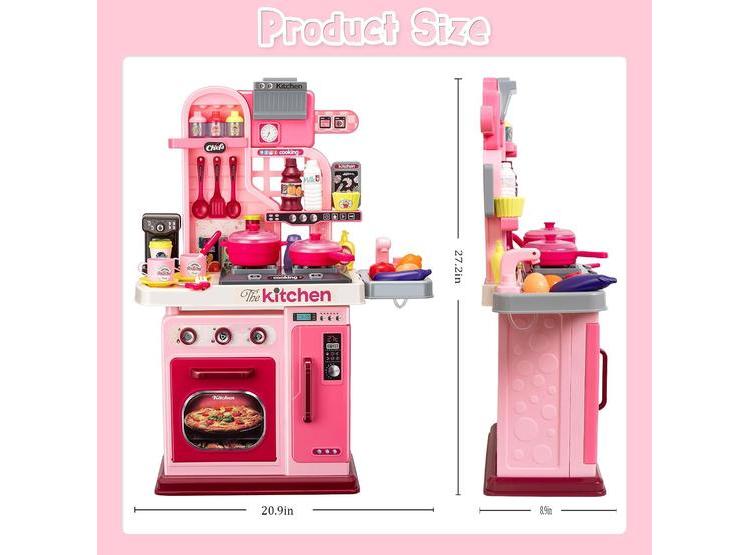 JUEGO DE COCINA INFANTIL 53 PIEZAS CON LUCES Y SONIDOS, INCLUYE ESTUFA, FREGADERO, HORNO. PARA NIÑOS 3+ AÑOS - 5