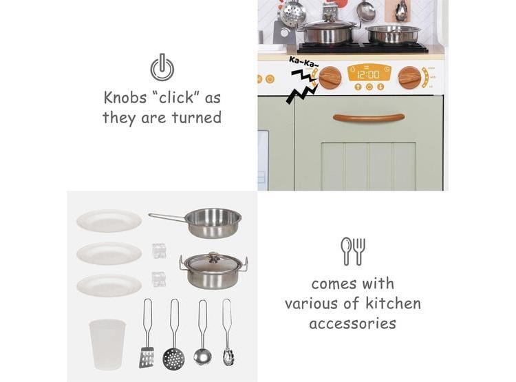 COCINA DE MADERA CON LUZ Y ACCESORIOS. INCLUYE HORNO Y MICROONDAS. IDEAL PARA NIÑOS DESDE LOS 3 AÑOS - 4