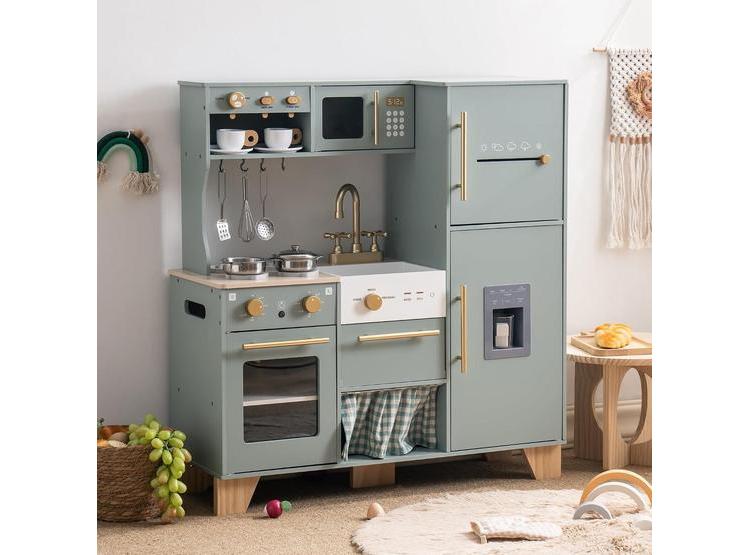 JUEGO DE COCINA DE MADERA ROBUD CON MÁQUINA DE HIELO, HORNO, REFRIGERADOR, LAVAVAJILLAS Y ACCESORIOS PARA NIÑOS - 1