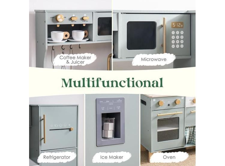 JUEGO DE COCINA DE MADERA ROBUD CON MÁQUINA DE HIELO, HORNO, REFRIGERADOR, LAVAVAJILLAS Y ACCESORIOS PARA NIÑOS - 4
