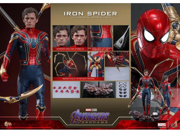 IRON SPIDER FIGURA AVENGERS ENDGAME, ESCALA 1/6 COLECCIONABLE HOT TOYS, IDEAL PARA FANS - 8