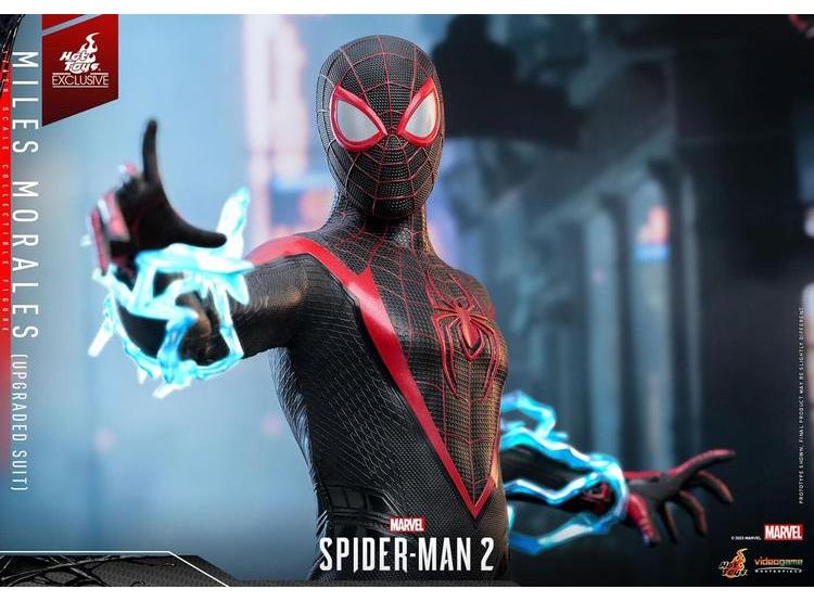 HOT TOYS EXCLUSIVA FIGURA DE ACCIÓN DE MILES MORALES CON TRAJE MEJORADO DE SPIDER-MAN 2 EDICIÓN LIMITADA - 2