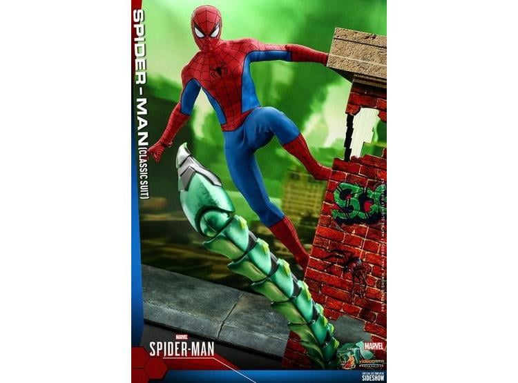FIGURA DE ACCIÓN DE SPIDER-MAN 1:6 HOT TOYS CON TRAJE CLÁSICO Y PIEZAS INTERCAMBIABLES DETALLADAS - 3