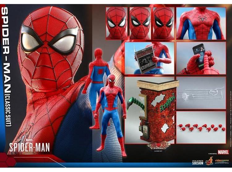 FIGURA DE ACCIÓN DE SPIDER-MAN 1:6 HOT TOYS CON TRAJE CLÁSICO Y PIEZAS INTERCAMBIABLES DETALLADAS - 6