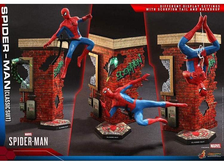 FIGURA DE ACCIÓN DE SPIDER-MAN 1:6 HOT TOYS CON TRAJE CLÁSICO Y PIEZAS INTERCAMBIABLES DETALLADAS - 9