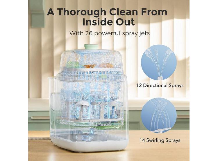 MOMCOZY KLEANPAL PRO LAVADORA ESTERILIZADORA DE BIBERONES MODOS DE LIMPIEZA PARA CUIDADO DE ARTÍCULOS BEBÉ - 2