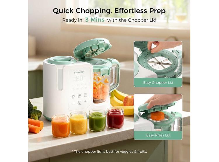 MOMCOZY PROCESADOR DE ALIMENTOS PARA BEBÉS AUTOMEAL, MEZCLA AUTOMÁTICA, 6 CUCHILLAS, AUTOLIMPIEZA - 6