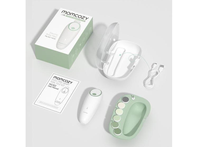 LIMA ELÉCTRICA PARA UÑAS DE BEBÉ MOMCOZY CON LUZ LED Y 7 ALMOHADILLAS DE REPUESTO PARA TODA LA FAMILIA, VERDE - 7