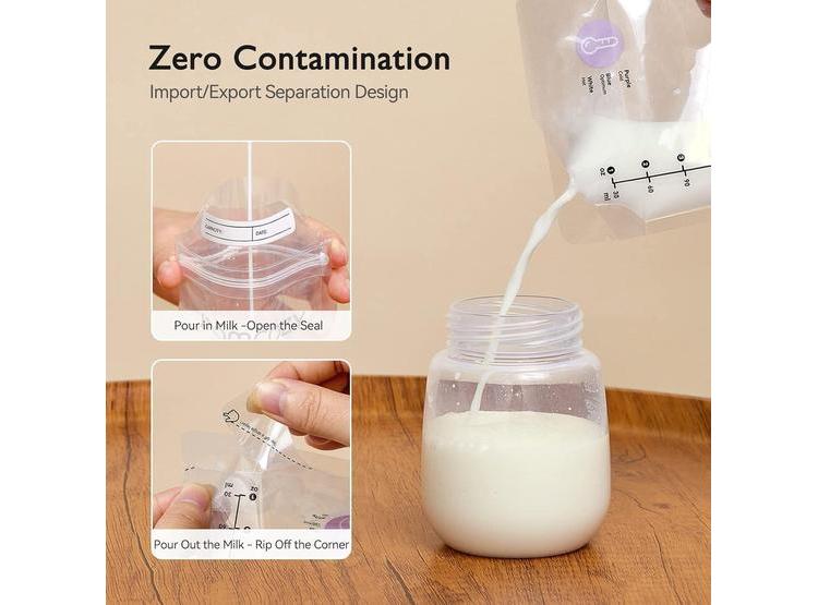 BOLSAS DE ALMACENAMIENTO DE LECHE MOMCOZY CON DETECCIÓN DE TEMPERATURA Y DOBLE SELLADO PARA LACTANCIA - 3