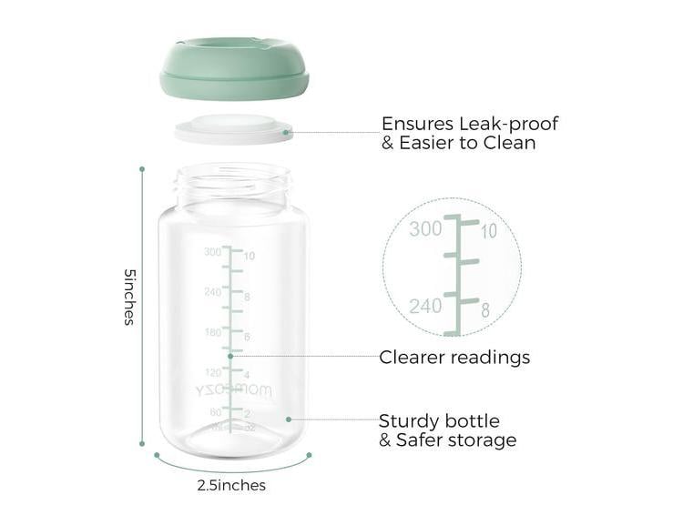 BOTELLA PARA BEBÉ MOMCOZY, LIBRE DE BPA, CUELLO ANCHO, CAPACIDAD EXTRA GRANDE PARA LACTANCIA Y ALMACENAMIENTO - 5