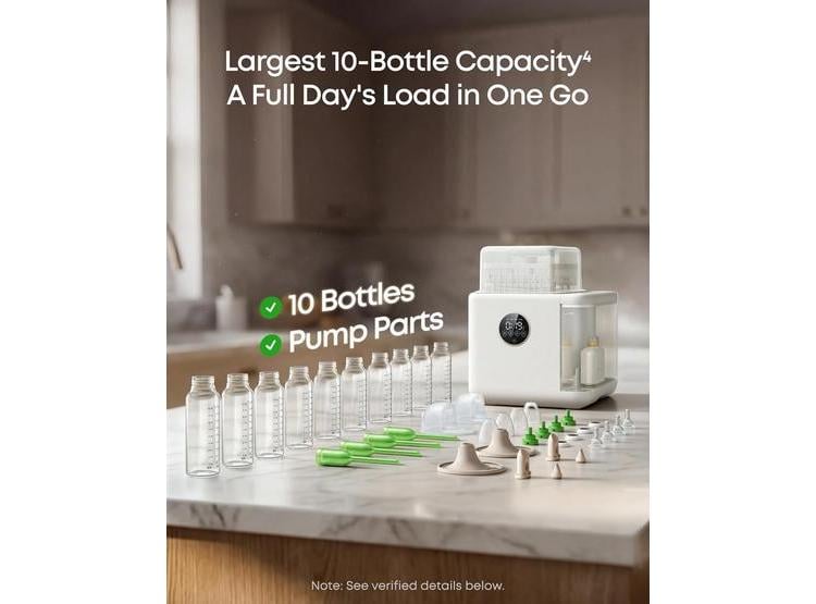 EUFY LAVADORA Y ESTERILIZADORA DE BIBERONES S1 PRO, SUAVIZANTE DE AGUA Y SECADO RÁPIDO - 2