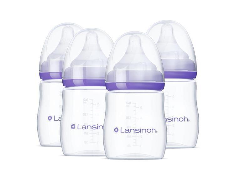 LANSINOH BOTELLAS ANTI-CÓLICO PARA BEBÉS LACTANTES 4 UNIDADES FLUJO EXTRA LENTO NATURALWAVE - 1