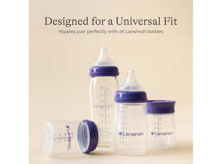 LANSINOH BOTELLAS ANTI-CÓLICO PARA BEBÉS LACTANTES 4 UNIDADES FLUJO EXTRA LENTO NATURALWAVE - 7