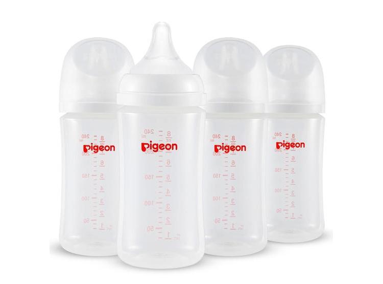 BOTELLA LACTANCIA PIGEON ANTICÓLICOS, FÁCIL LIMPIEZA, INCLUYE 4 TETINAS M (3M+), DISEÑO NATURAL - 1