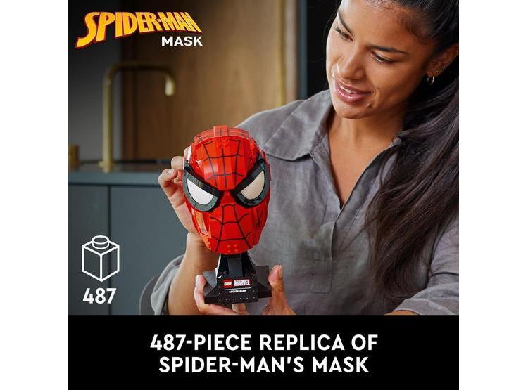 LEGO MARVEL MÁSCARA DE SPIDER-MAN, RÉPLICA PARA ADULTOS CON 487 PIEZAS, IDEAL PARA COLECCIONISTAS - 2