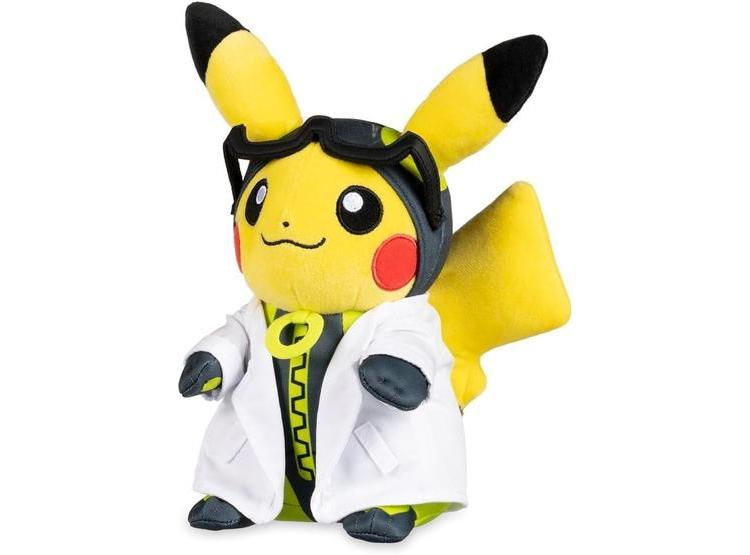 PELUCHE PIKACHU ASISTENTE DE PROFESOR WILLOW DE POKÉMON CENTER, LISTO PARA AVENTURAS CON BATA Y TRAJE NEON - 1