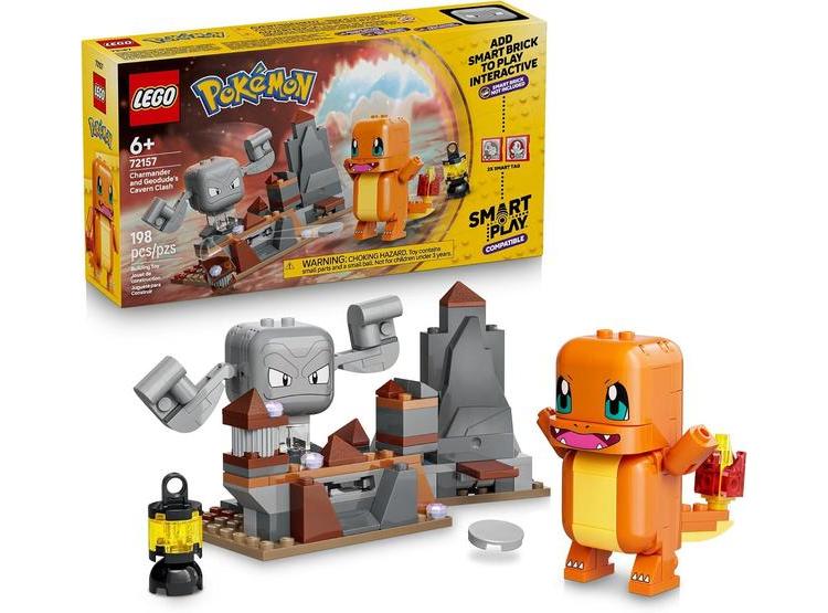 LEGO POKÉMON SMART PLAY: CHARMANDER Y GEODUDE EN CAVERN CLASH, SET INTERACTIVO CON 198 PIEZAS - 1