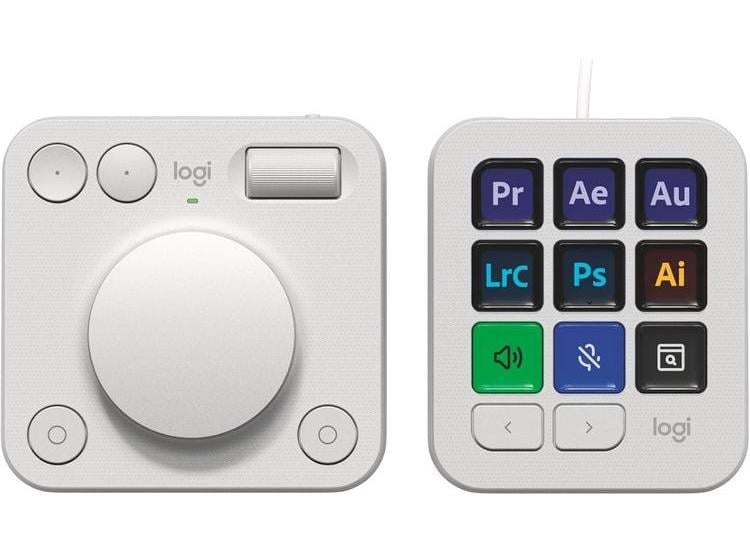 LOGITECH MX CONSOLE 9 TECLAS LCD PERSONALIZABLES, CONTROL PARA ADOBE Y SPOTIFY, GRIS PÁLIDO - 1