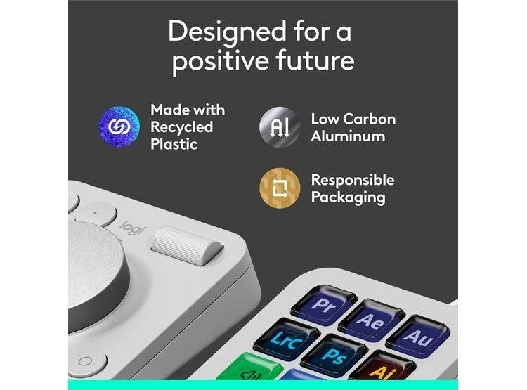 LOGITECH MX CONSOLE 9 TECLAS LCD PERSONALIZABLES, CONTROL PARA ADOBE Y SPOTIFY, GRIS PÁLIDO - 9